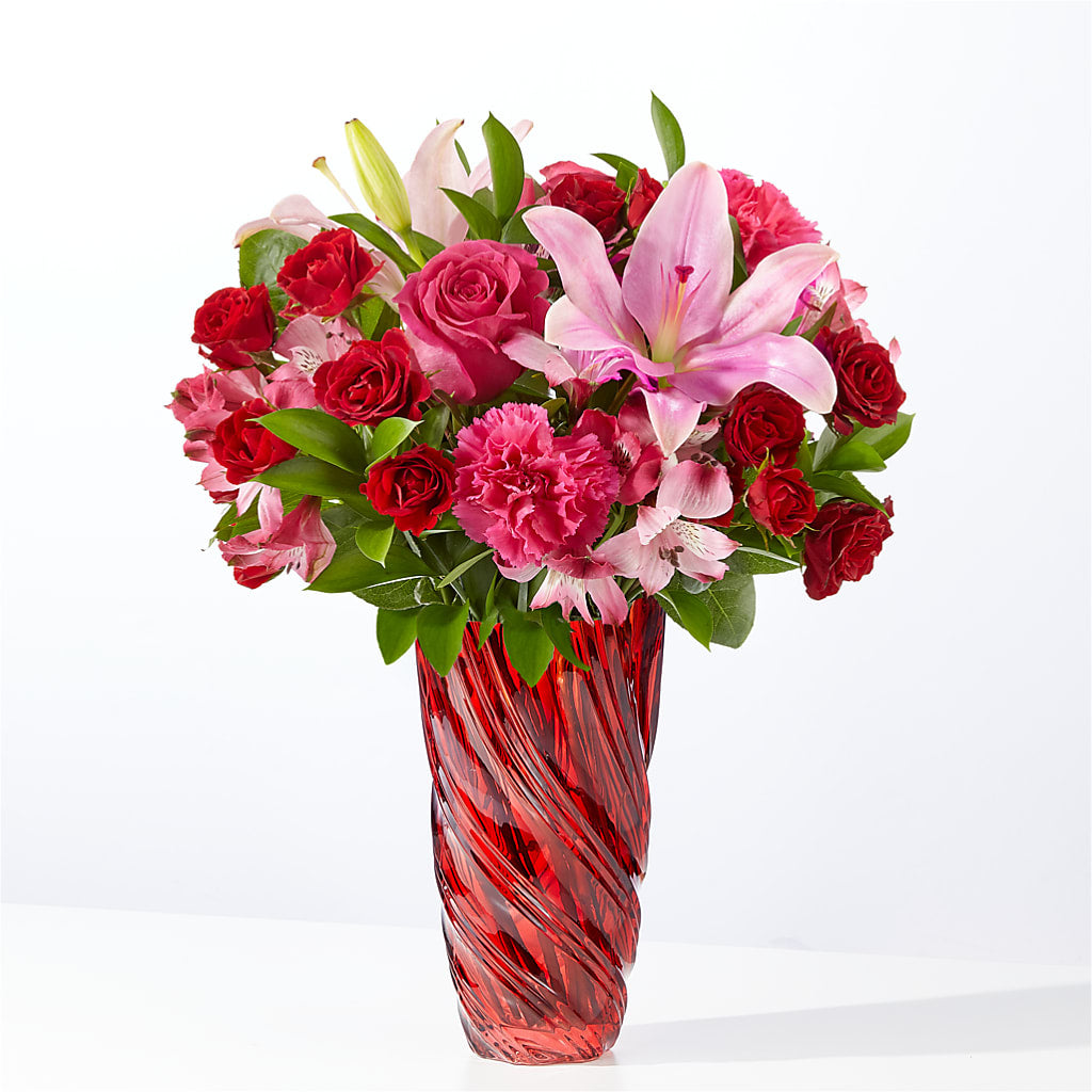 In Love Bouquet with Luxe Swirl Vase – Rosasxyasmin, Phoenix AZ