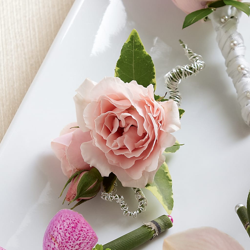 Pink Spray Rose Boutonniere – Rosasxyasmin, Phoenix AZ