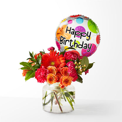 Fiesta Bouquet with Birthday Balloon –  Rosasxyasmin, Phoenix AZ