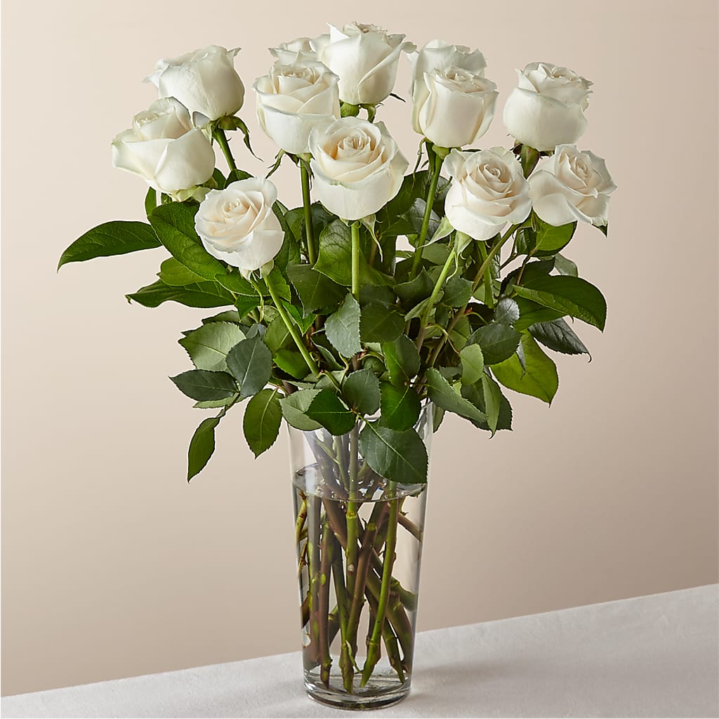 Long Stem White Rose Bouquet –  Rosasxyasmin, Peoria AZ