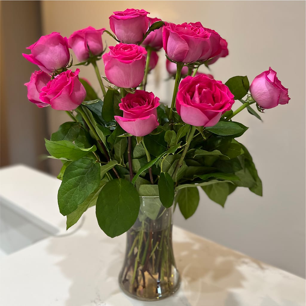 Long Stem Pink Rose Bouquet –  Rosasxyasmin, Peoria AZ
