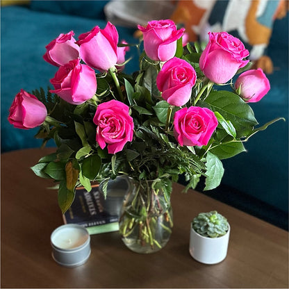 Long Stem Pink Rose Bouquet –  Rosasxyasmin, Peoria AZ