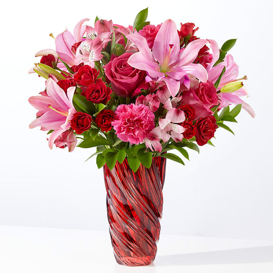 In Love Bouquet with Luxe Swirl Vase –  Rosasxyasmin, Phoenix AZ