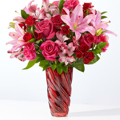 In Love Bouquet with Luxe Swirl Vase –  Rosasxyasmin, Phoenix AZ