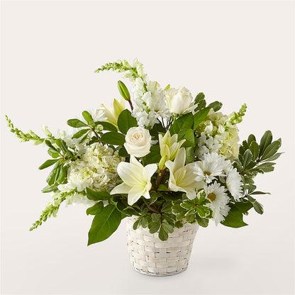 Ivory Elegance Floral Basket –  Rosasxyasmin, Phoenix AZ