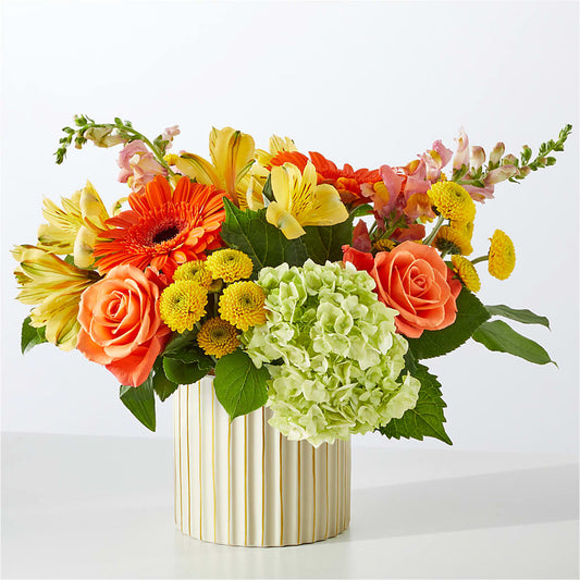 Autumn Sunshine Bouquet with Ivory Vase –  Rosasxyasmin, Peoria AZ