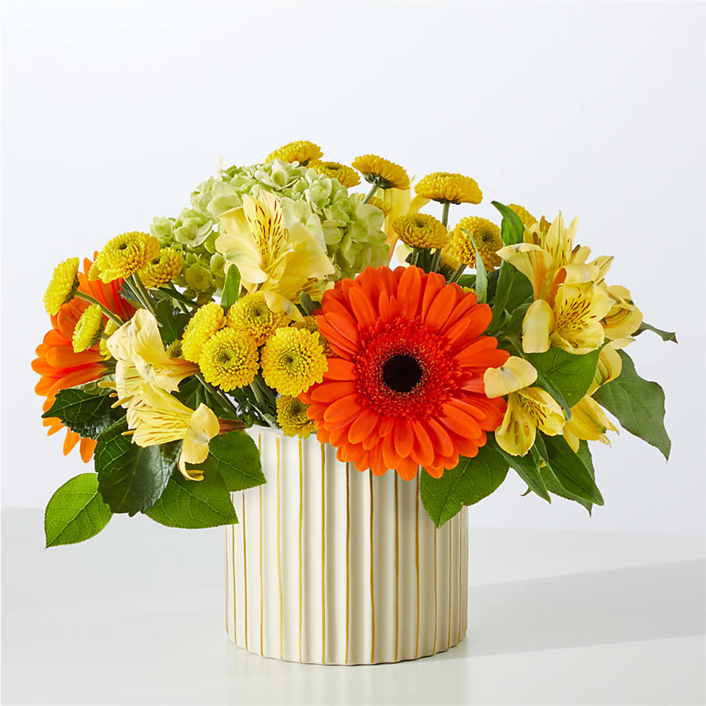 Autumn Sunshine Bouquet with Ivory Vase –  Rosasxyasmin, Peoria AZ