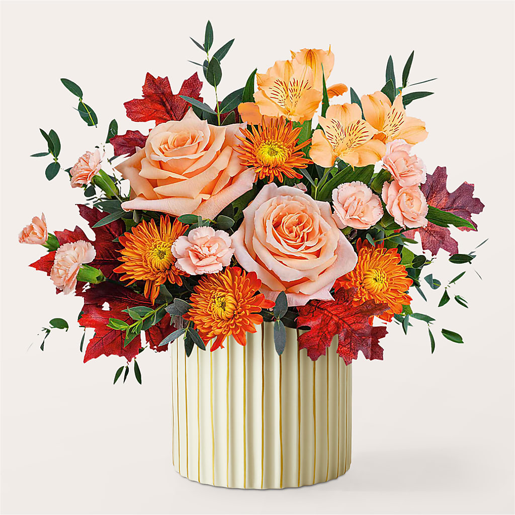 Spiced Latte Bouquet with Ivory Vase –  Rosasxyasmin, Peoria AZ