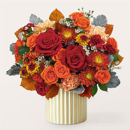 Merlot Bouquet with Ivory Vase –  Rosasxyasmin, Peoria AZ
