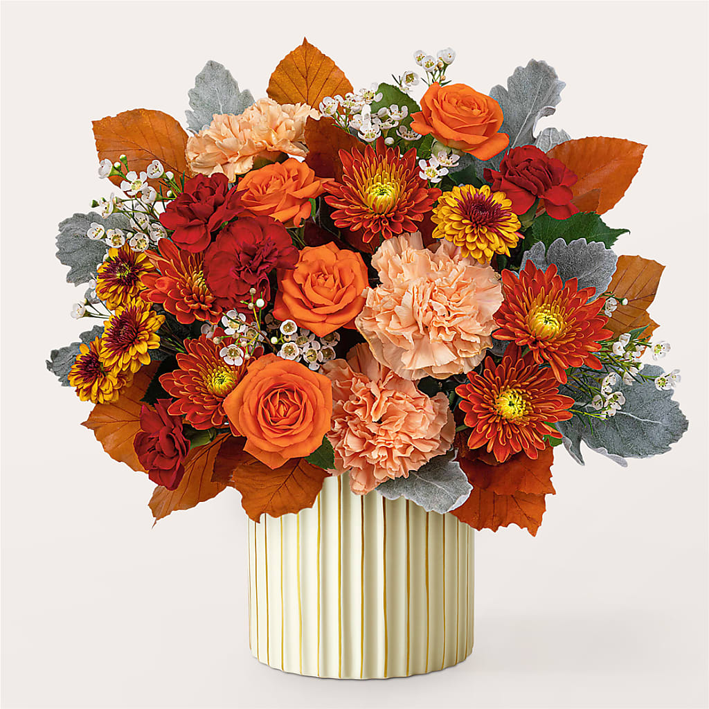 Merlot Bouquet with Ivory Vase –  Rosasxyasmin, Peoria AZ