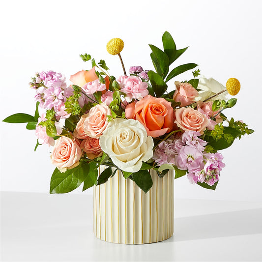 French Market Bouquet with Ivory Vase –  Rosasxyasmin, Phoenix AZ