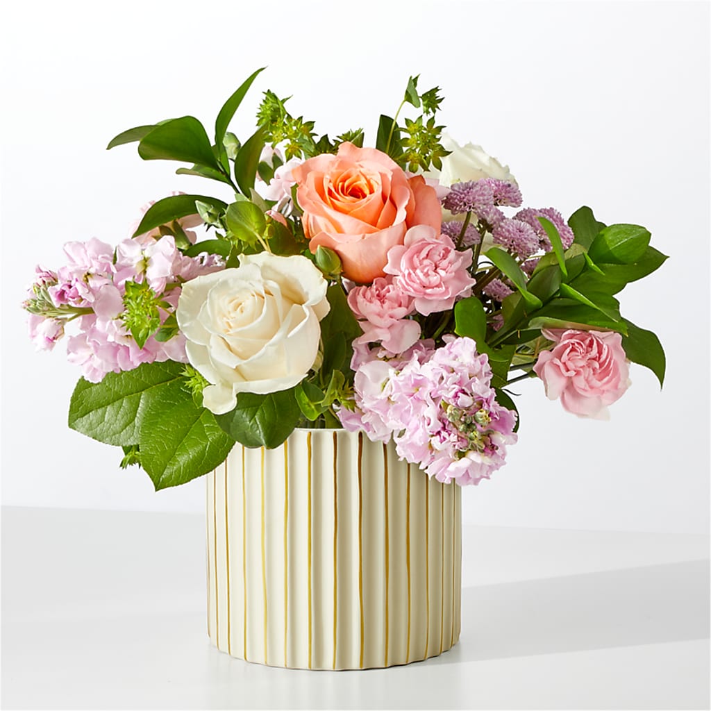 French Market Bouquet with Ivory Vase –  Rosasxyasmin, Phoenix AZ