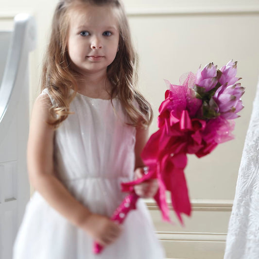 Sparkle Pink Flower Girl Bouquet –  Rosasxyasmin, Phoenix AZ