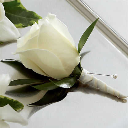 White Rose Boutonniere –  Rosasxyasmin, Phoenix AZ